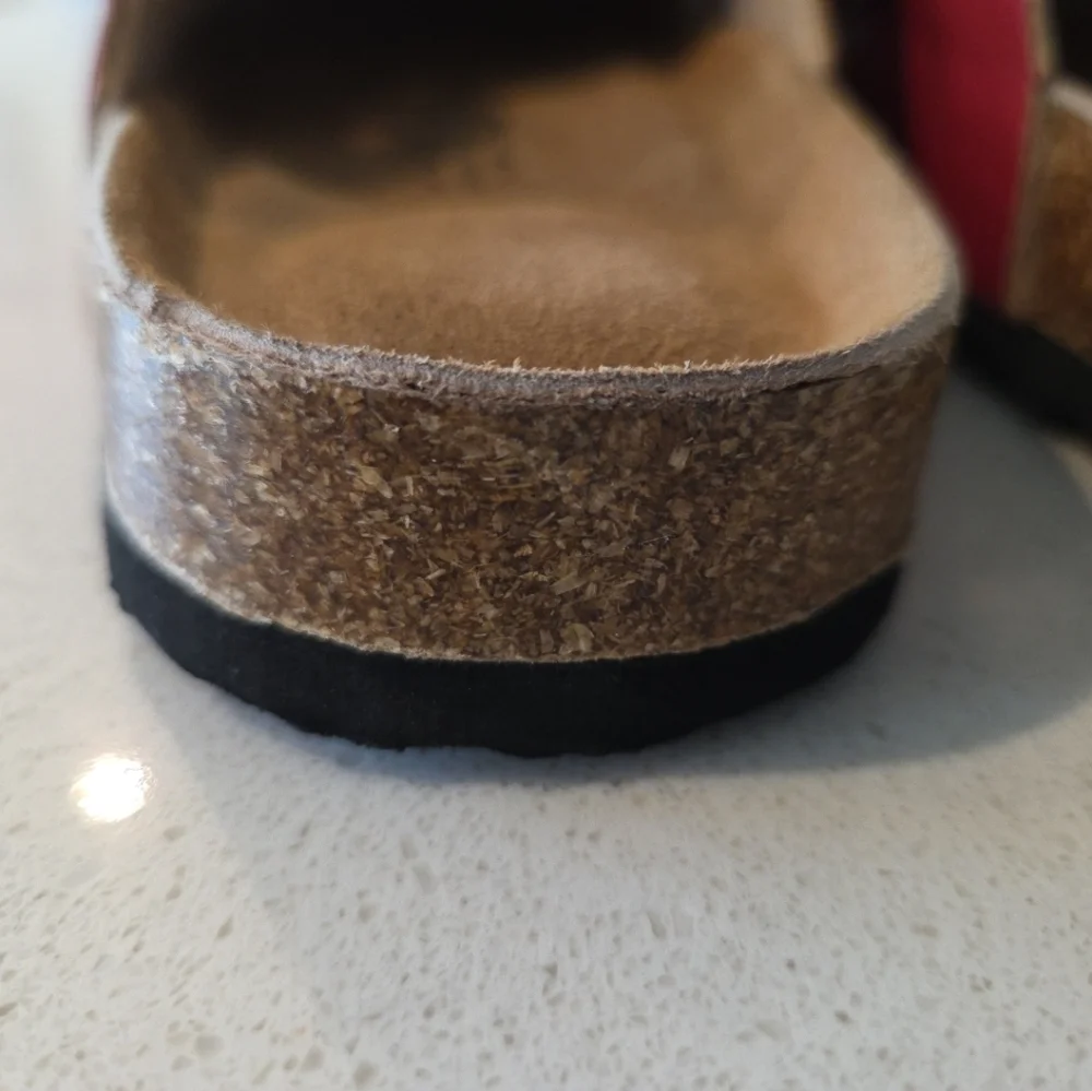 Project Cloud Women Red Leather Buckle Clogs Memory Foam Insole Sz 7.5 - Picture 12 of 14